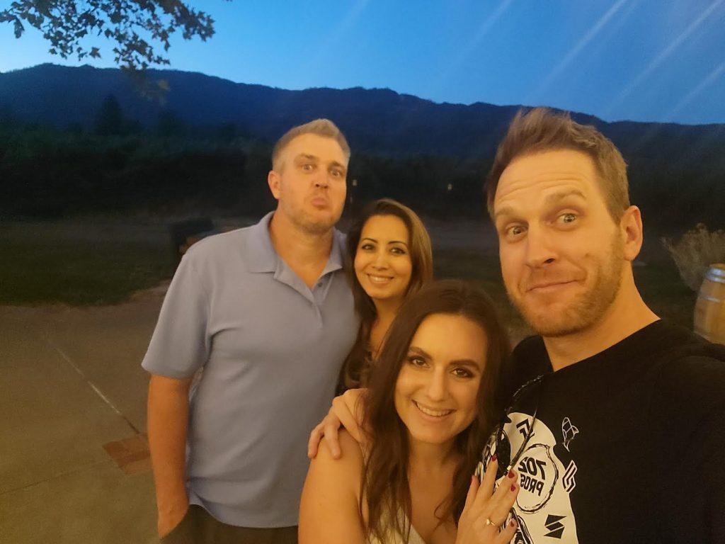 Justin Young, Ashley Young, Ryan Young, and Danica Young in Napa Valley